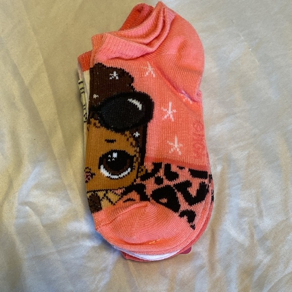 ❤️3/$12❤️ LOL Surprise 5 pair no show socks. Shoe size 7.5-3.5​ - Picture 2 of 5
